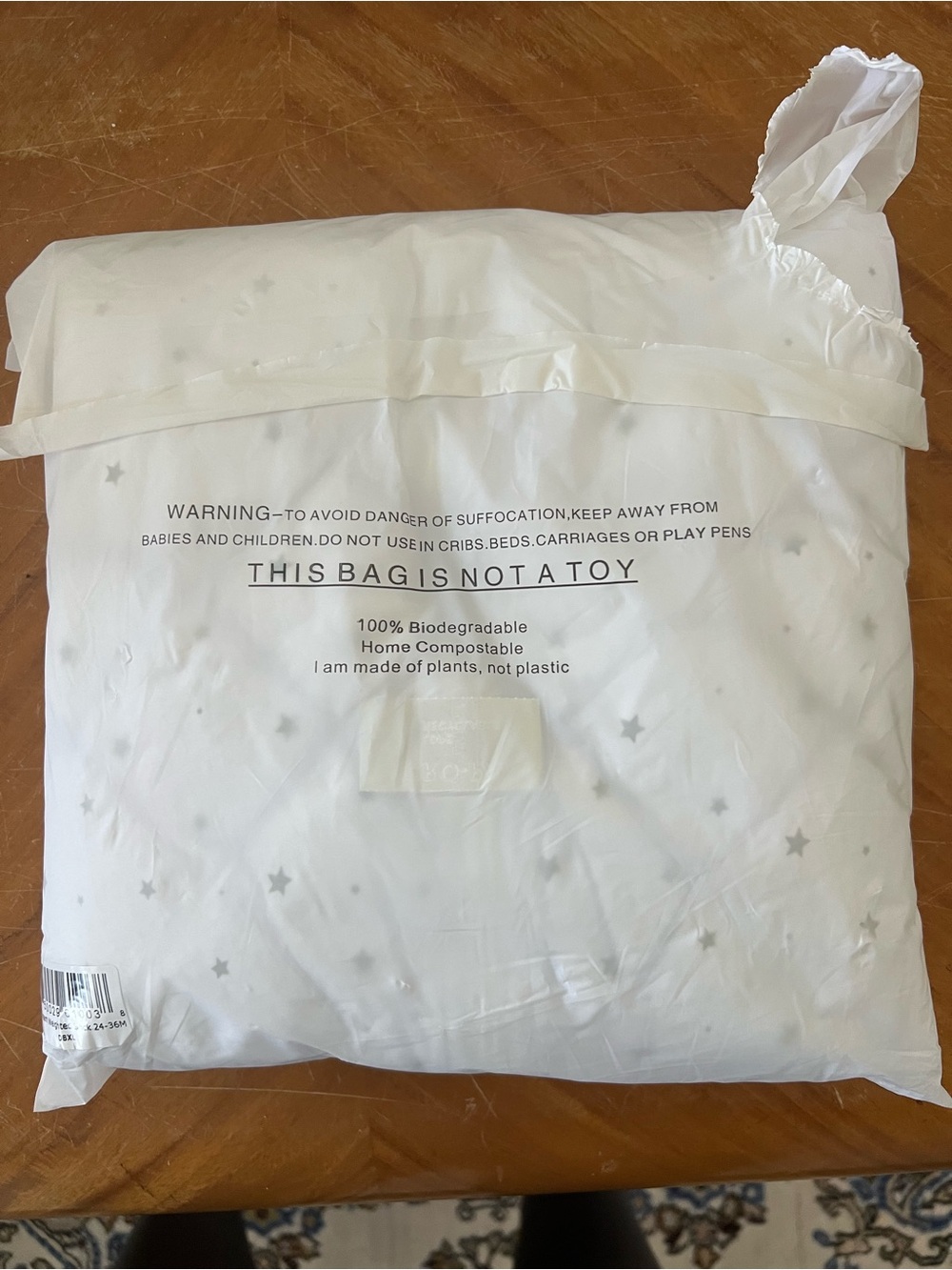 Dream Weighted Sleep Sack - White with Gray Stars - Picture 5 of 6